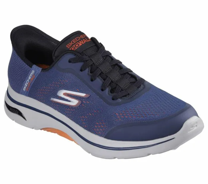 Skechers Skechers Slipins GO WALK Arch Fit 20 8211 Simplicity 25 Navy Orange Men Casual Sneakers