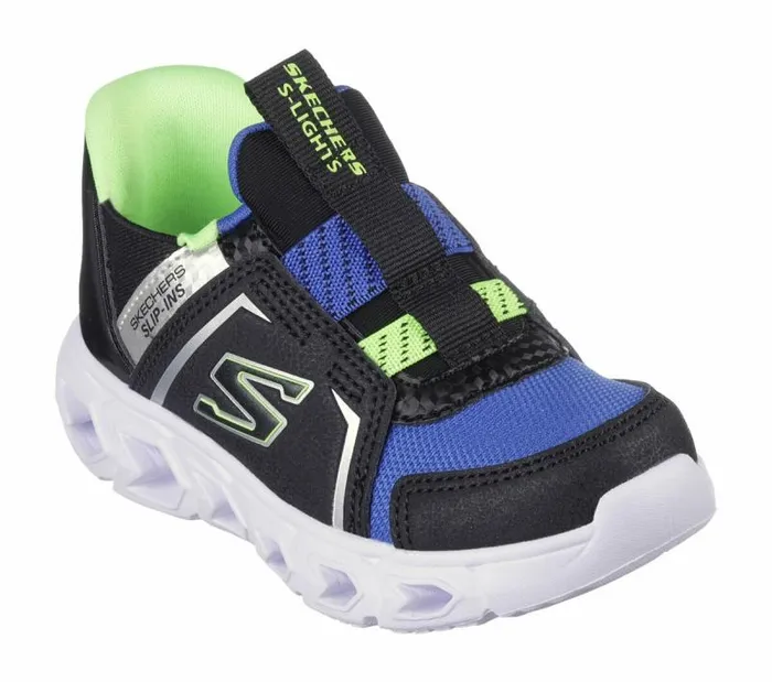 Skechers Skechers Slipins HypnoFlash 20 8211 Vexlux Black Lime Kids Athletic Shoes and Sneakers