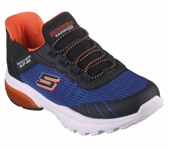Skechers Skechers Slipins Razor Air 8211 HyperBrisk Royal Black Kids Athletic Shoes and Sneakers