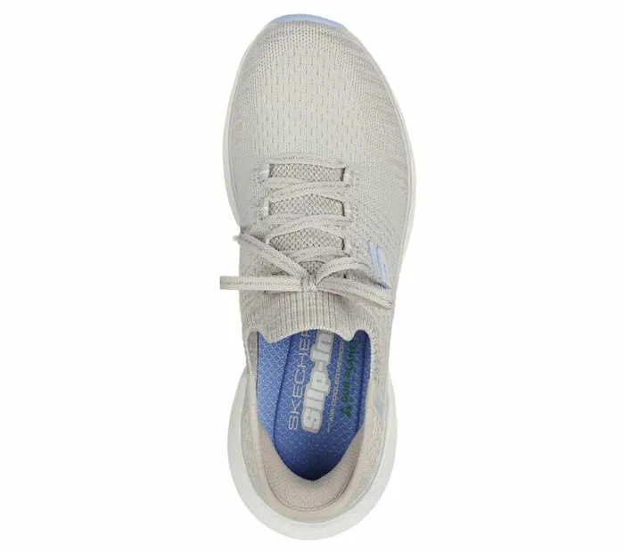 Skechers Skechers Slipins Relaxed Fit Edgeride Natural Light Blue Women Athletic Sneakers