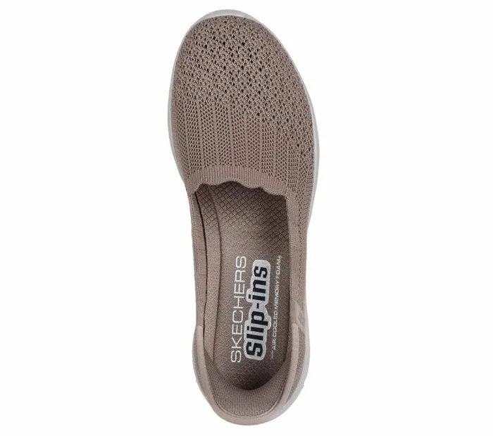 Skechers Skechers Slipins Seager 8211 Believe It Dark Taupe Women Flats