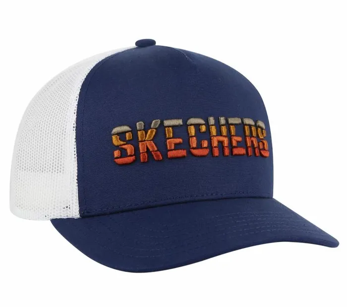 Skechers Skechers Textured Logo Trucker Hat Charcoal Navy WomenMen Hats Skechers Skechers Textured Logo Trucker Hat Charcoal Navy WomenMen Hats
