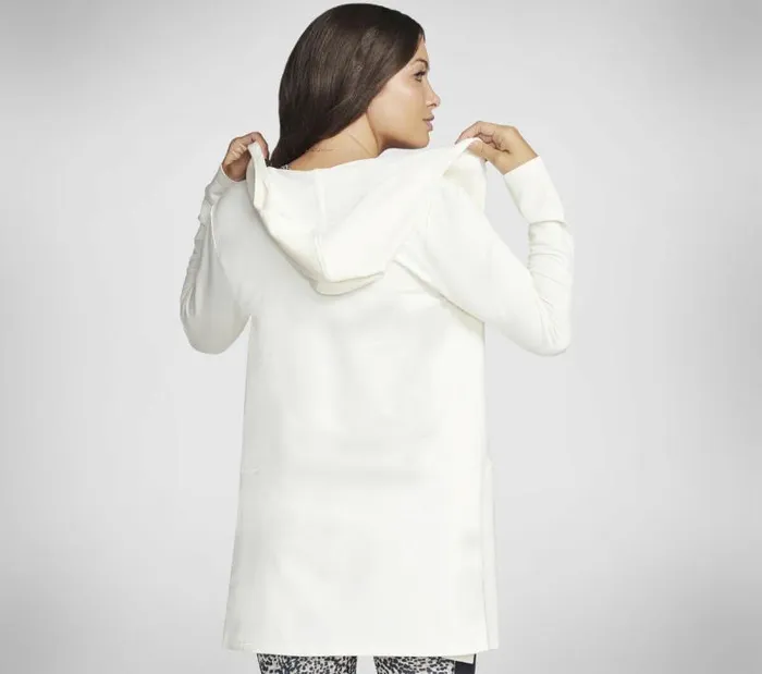 Skechers SKECHLUXE Restful Hoodigan Off White Women Tops Skechers SKECHLUXE Restful Hoodigan Off White Women Tops