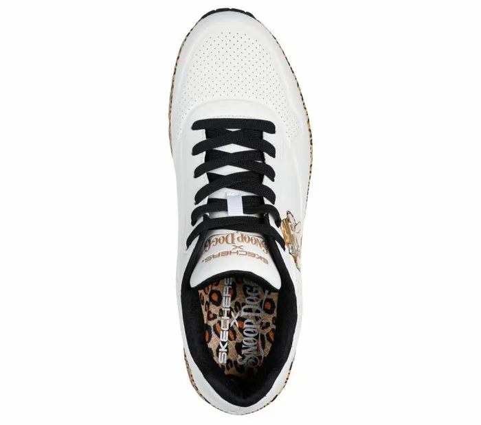 Skechers Snoop Dogg Uno 8211 Dr Bombay White Leopard Men Casual Sneakers