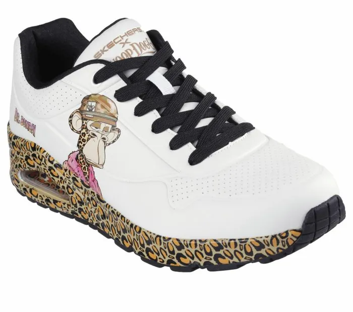 Skechers Snoop Dogg Uno 8211 Dr Bombay White Leopard Men Casual Sneakers