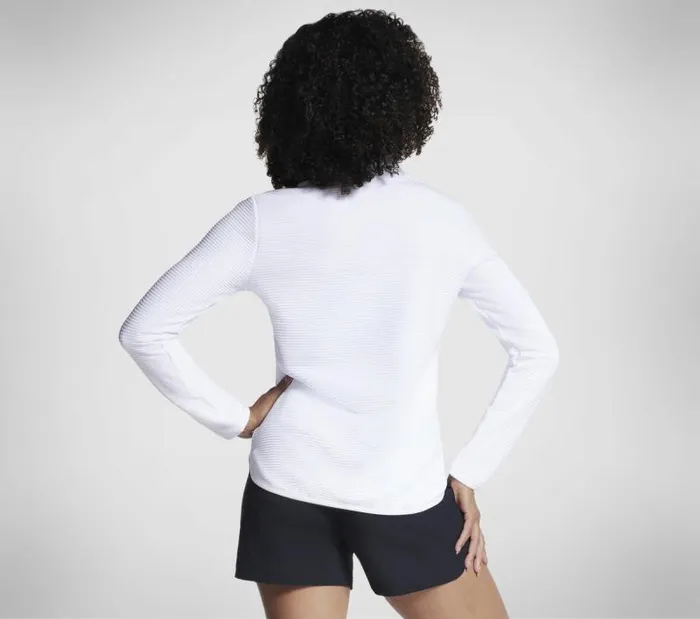 Skechers SoftKnit Ottoman 14 Zip White Women Tops Skechers SoftKnit Ottoman 14 Zip White Women Tops