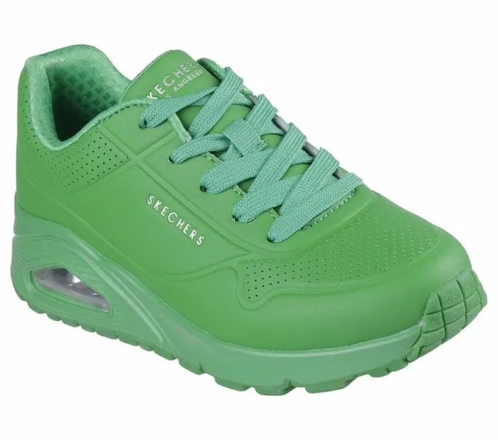 Skechers Uno Gen1 8211 Neon Glow Green Kids Athletic Shoes and Sneakers