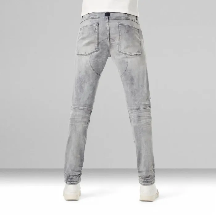 Skinny Men GStar RAW 5620 3D Zip Knee Skinny Jeans Vintage Oreon Grey Destroyed