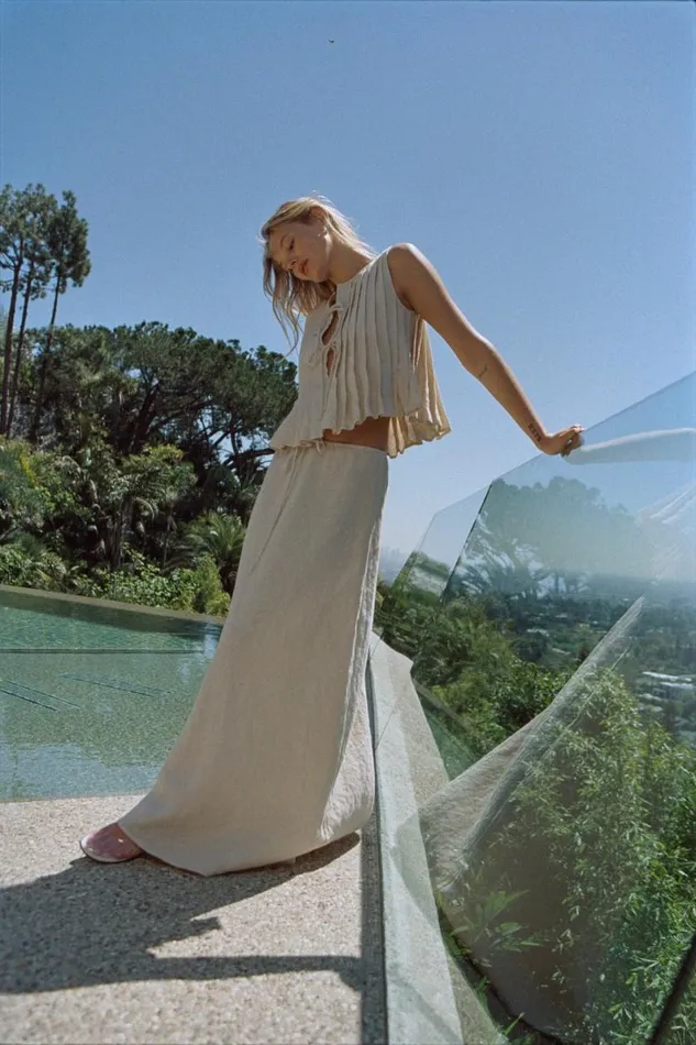 Skirts Women VRG GRL Elodie Linen Maxi Skirt Oatmeal Skirts Women VRG GRL Elodie Linen Maxi Skirt Oatmeal