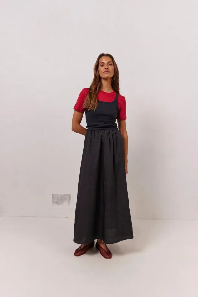 Skirts Women VRG GRL Solara Midi Skirt Black Skirts Women VRG GRL Solara Midi Skirt Black
