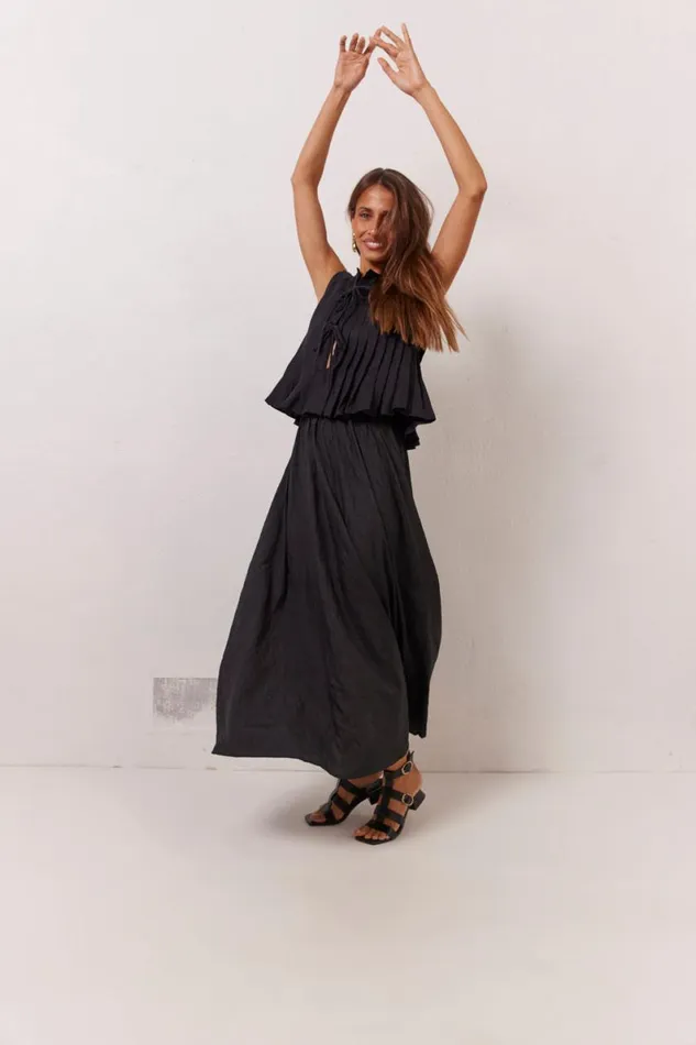 Skirts Women VRG GRL Solara Midi Skirt Black Skirts Women VRG GRL Solara Midi Skirt Black