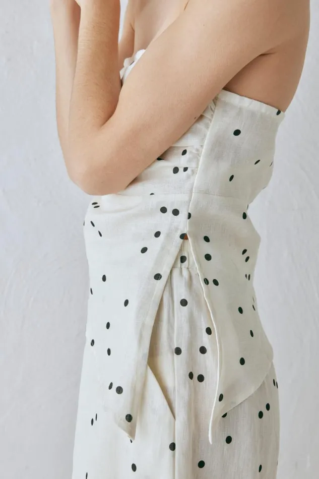 Sleeveless Women VRG GRL Sunrays Linen Top Dot