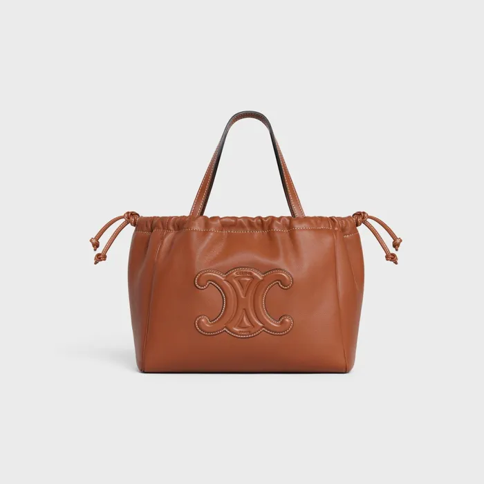 Small Cabas Drawstring Cuir Triomphe In Smooth Calfskin Tan Women CELINE CUIR TRIOMPHE Small Cabas Drawstring Cuir Triomphe In Smooth Calfskin Tan Women CELINE CUIR TRIOMPHE