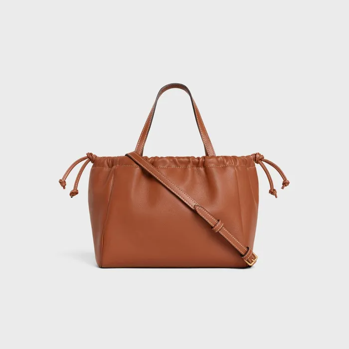 Small Cabas Drawstring Cuir Triomphe In Smooth Calfskin Tan Women CELINE CUIR TRIOMPHE