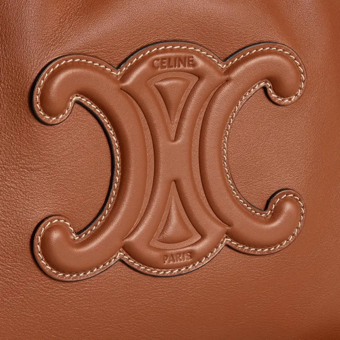 Small Cabas Drawstring Cuir Triomphe In Smooth Calfskin Tan Women CELINE CUIR TRIOMPHE