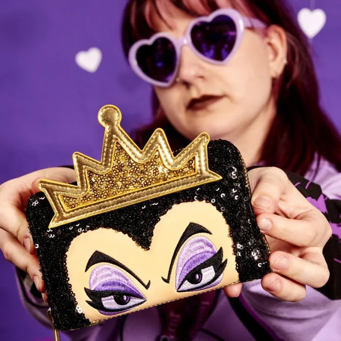 Snow White Evil Queen Exclusive Sequin Cosplay Zip Around Wallet Unisex Loungefly Bags and Wallets Snow White Evil Queen Exclusive Sequin Cosplay Zip Around Wallet Unisex Loungefly Bags and Wallets