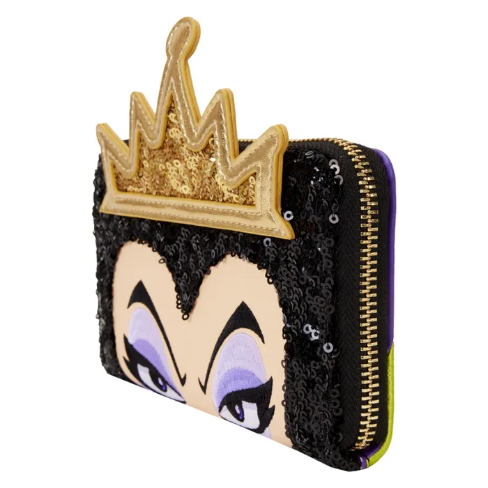 Snow White Evil Queen Exclusive Sequin Cosplay Zip Around Wallet Unisex Loungefly Bags and Wallets Snow White Evil Queen Exclusive Sequin Cosplay Zip Around Wallet Unisex Loungefly Bags and Wallets
