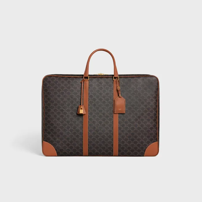 Soft Luggage 70 In Triomphe Canvas And Calfskin Tan Men CELINE BUSINESS AND TRAVEL BAGS Soft Luggage 70 In Triomphe Canvas And Calfskin Tan Men CELINE BUSINESS AND TRAVEL BAGS