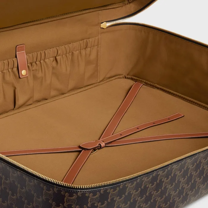 Soft Luggage 70 In Triomphe Canvas And Calfskin Tan Men CELINE BUSINESS AND TRAVEL BAGS Soft Luggage 70 In Triomphe Canvas And Calfskin Tan Men CELINE BUSINESS AND TRAVEL BAGS