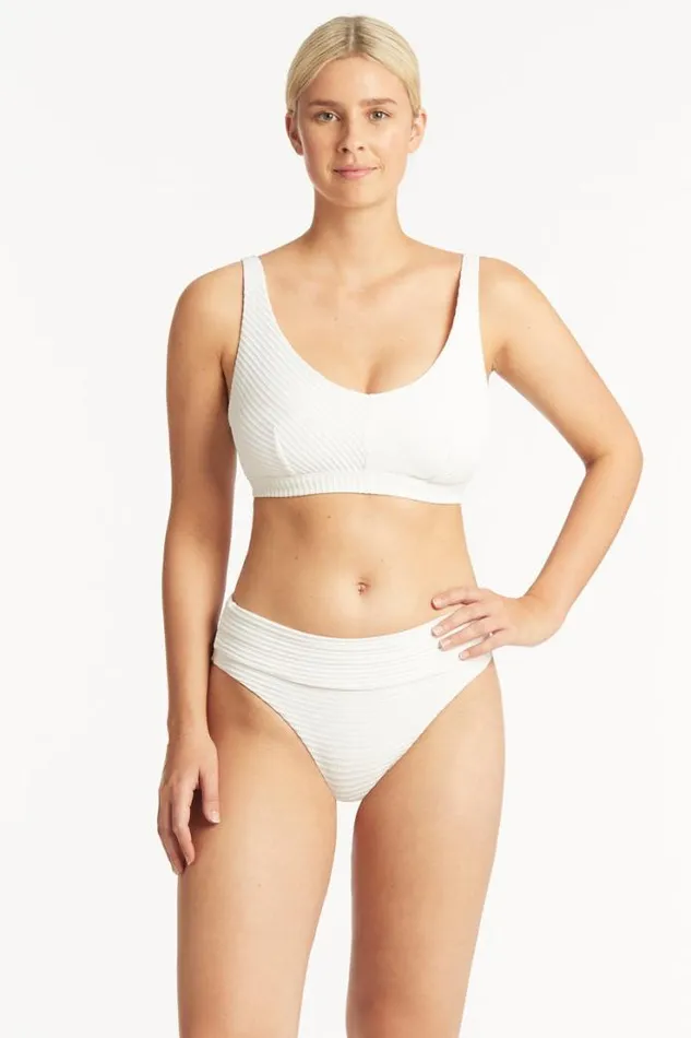 Spinnaker Roll Band Pant Spinnaker White Women Sea Level Bottoms
