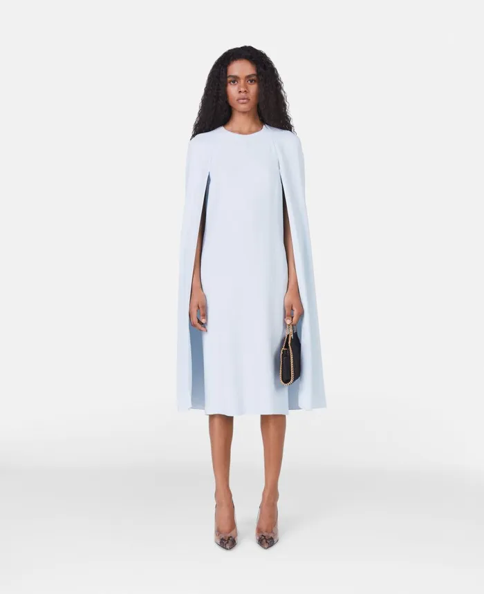 Stella McCartney Cape Dress Ice Blue Women Dresses