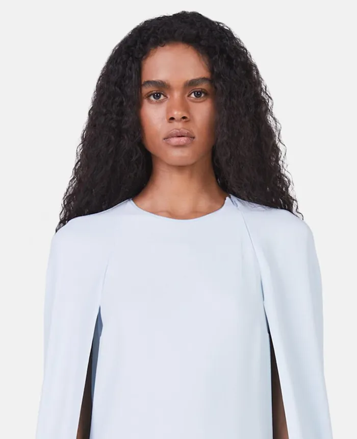Stella McCartney Cape Dress Ice Blue Women Dresses