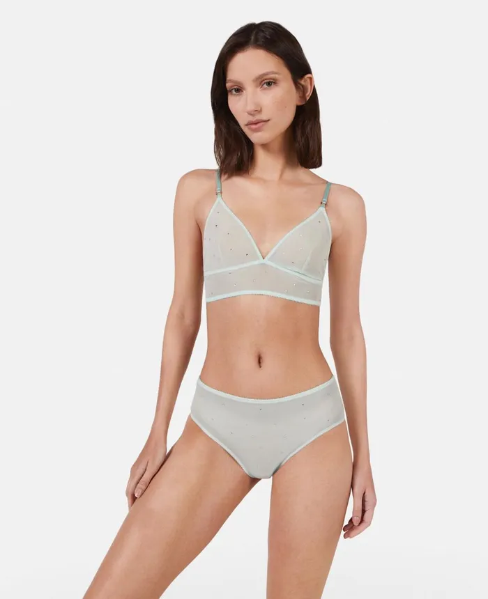 Stella McCartney Crystal Dot Mesh Briefs Pale Mint Women Lingerie And Sleepwear Stella McCartney Crystal Dot Mesh Briefs Pale Mint Women Lingerie And Sleepwear