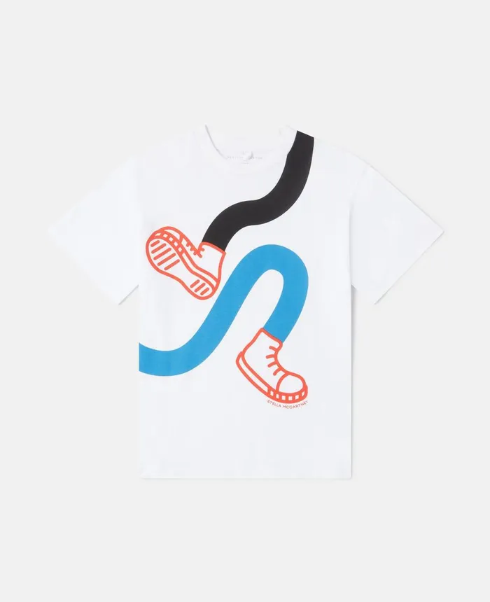 Stella McCartney Dancing Leg Print Oversized TShirt White Kids TShirts And Sweatshirt Stella McCartney Dancing Leg Print Oversized TShirt White Kids TShirts And Sweatshirt