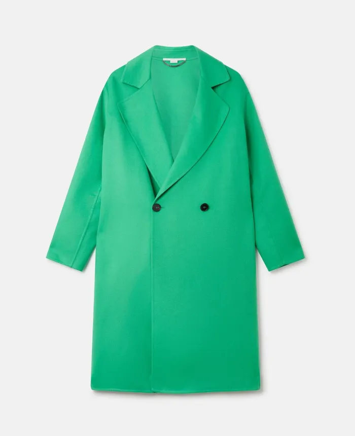 Stella McCartney DoubleBreasted Wool Coat Bright Green Women Coats And Jackets Stella McCartney DoubleBreasted Wool Coat Bright Green Women Coats And Jackets