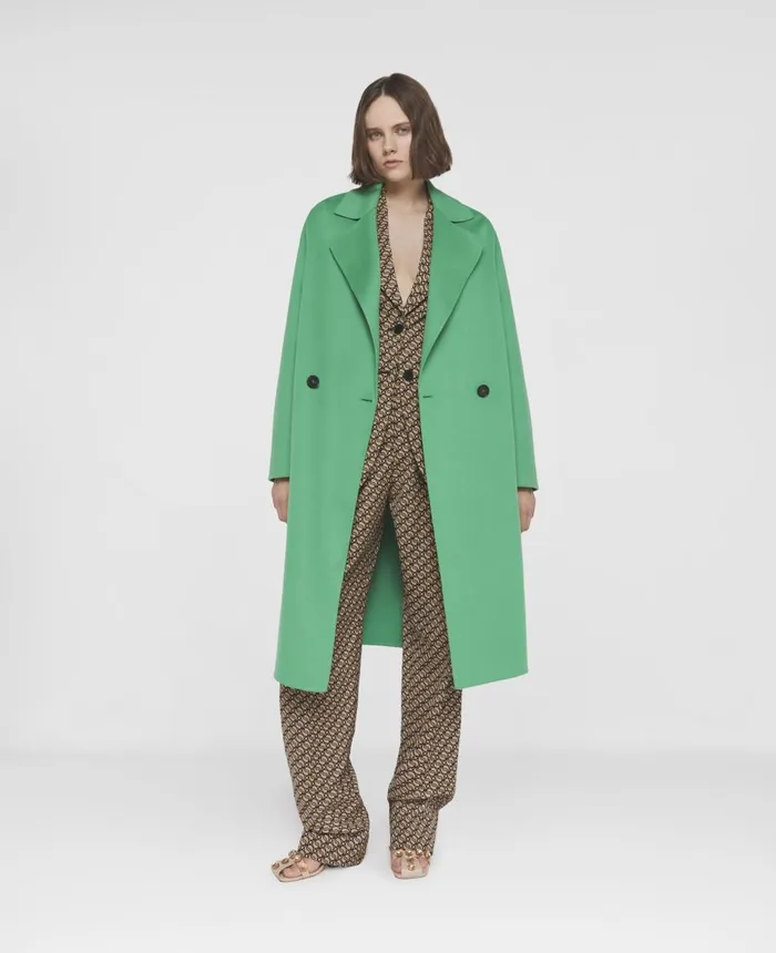 Stella McCartney DoubleBreasted Wool Coat Bright Green Women Coats And Jackets Stella McCartney DoubleBreasted Wool Coat Bright Green Women Coats And Jackets