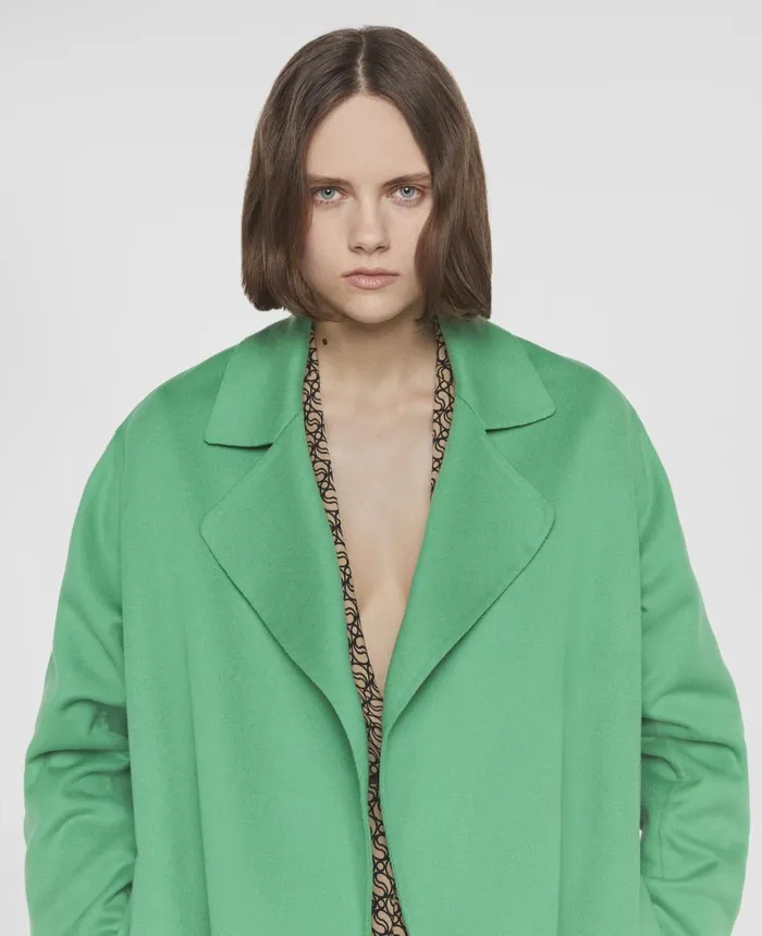 Stella McCartney DoubleBreasted Wool Coat Bright Green Women Coats And Jackets Stella McCartney DoubleBreasted Wool Coat Bright Green Women Coats And Jackets