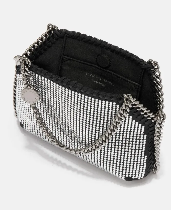 Stella McCartney Falabella Crystal Mini Shoulder Bag Black Women Mini Bags And Clutches