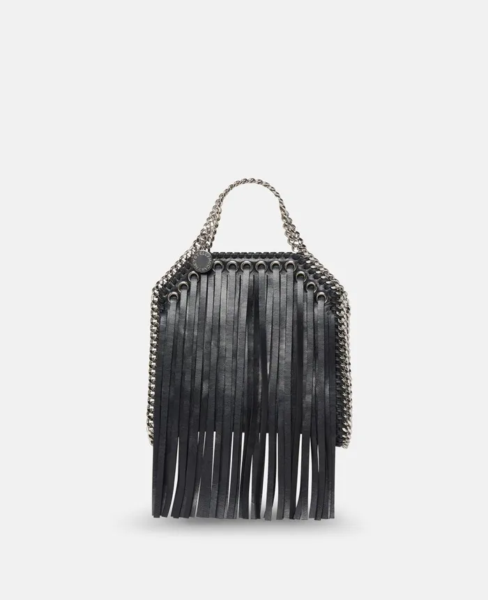 Stella McCartney Falabella Fringed Tiny Tote Bag Black Women Crossbody Bags