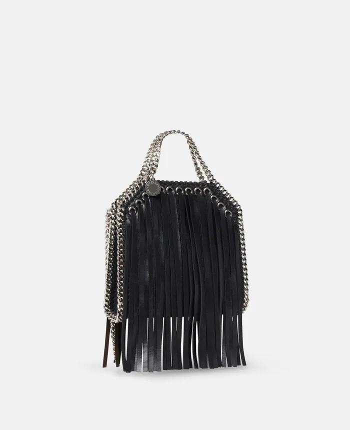 Stella McCartney Falabella Fringed Tiny Tote Bag Black Women Crossbody Bags