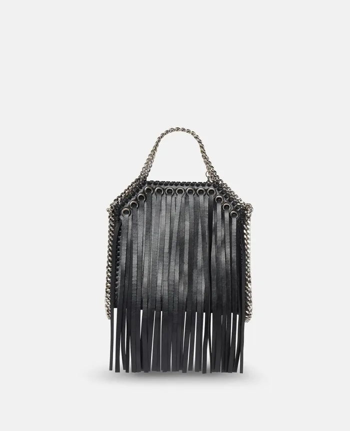 Stella McCartney Falabella Fringed Tiny Tote Bag Black Women Crossbody Bags