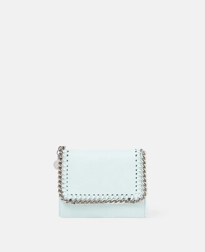 Stella McCartney Falabella Small Flap Wallet Mist Blue Women Compact Wallets