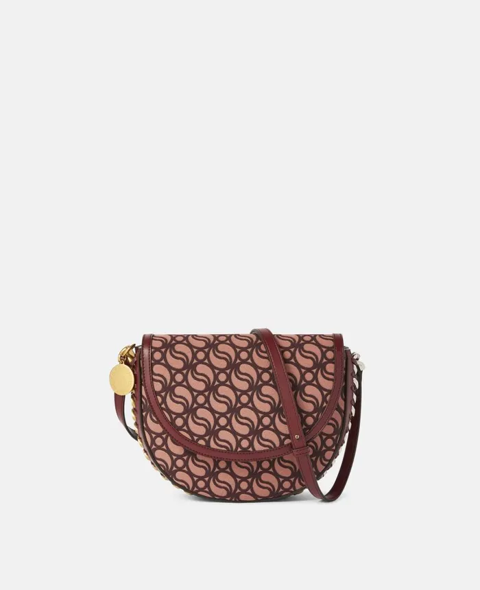Stella McCartney Frayme Medium SWave Flap Shoulder Bag Burgundy Women Crossbody Bags Stella McCartney Frayme Medium SWave Flap Shoulder Bag Burgundy Women Crossbody Bags