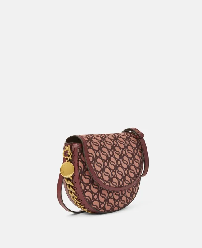 Stella McCartney Frayme Medium SWave Flap Shoulder Bag Burgundy Women Crossbody Bags Stella McCartney Frayme Medium SWave Flap Shoulder Bag Burgundy Women Crossbody Bags