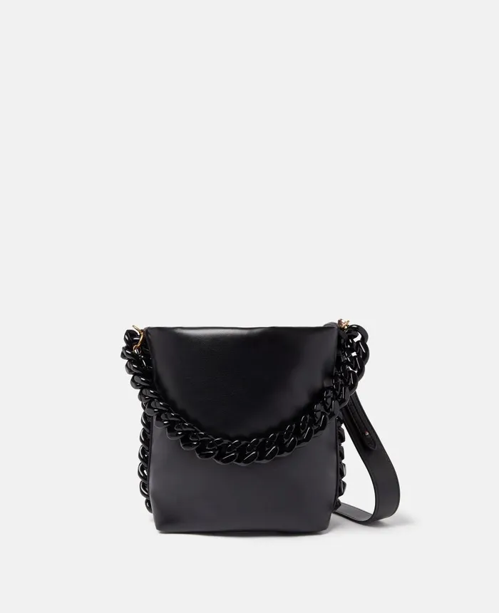 Stella McCartney Frayme Padded Bucket Shoulder Bag Black Women Frayme Bag