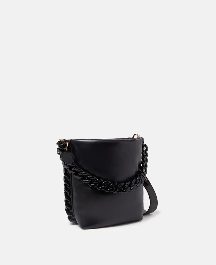 Stella McCartney Frayme Padded Bucket Shoulder Bag Black Women Frayme Bag