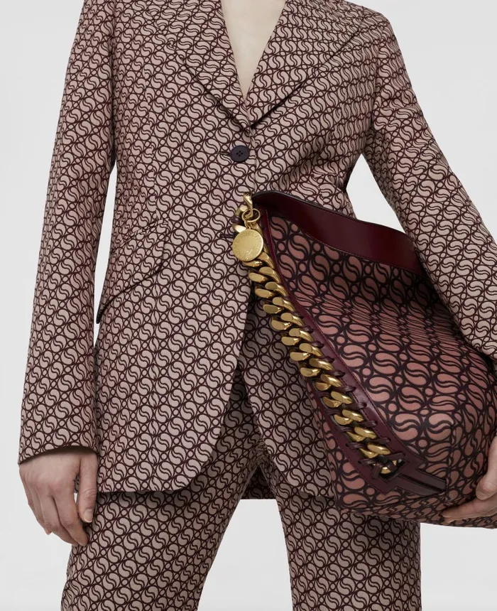 Stella McCartney Frayme SWave Tote Bag Burgundy Women Frayme Bag