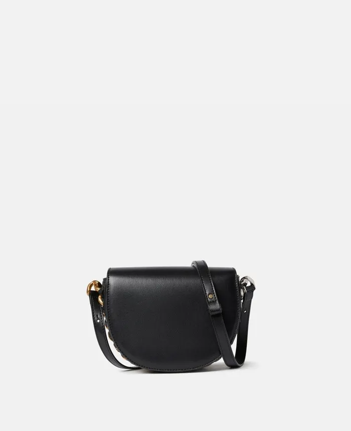 Stella McCartney Frayme Small Flap Shoulder Bag Black Women Mini Bags And Clutches Stella McCartney Frayme Small Flap Shoulder Bag Black Women Mini Bags And Clutches