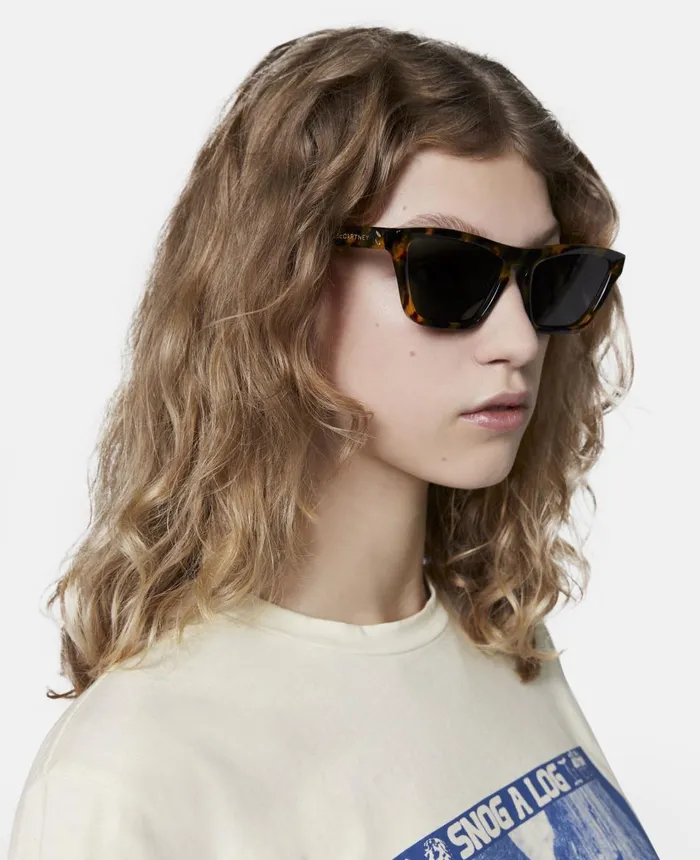 Stella McCartney Logo CatEye Sunglasses Dark Havana Women Sunglasses