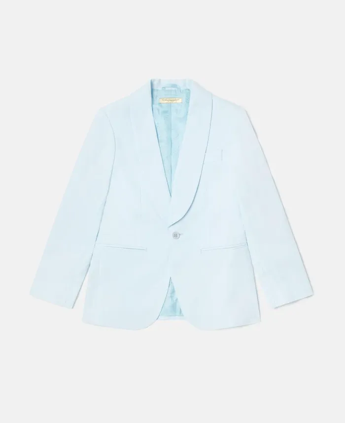 Stella McCartney Logo Lining Blazer Blue Kids Outerwear