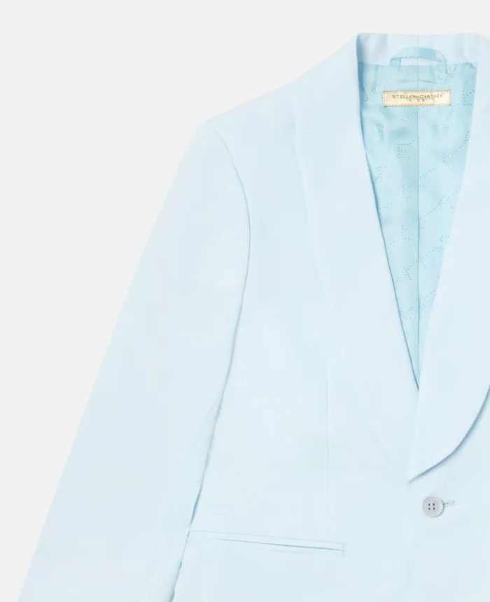 Stella McCartney Logo Lining Blazer Blue Kids Outerwear