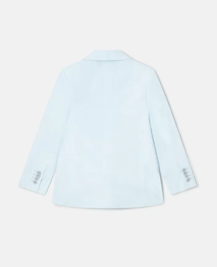 Stella McCartney Logo Lining Blazer Blue Kids Outerwear