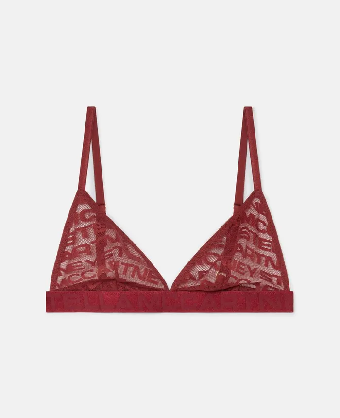 Stella McCartney Monogram Mesh Bralette Burgundy Women Lingerie And Sleepwear Stella McCartney Monogram Mesh Bralette Burgundy Women Lingerie And Sleepwear