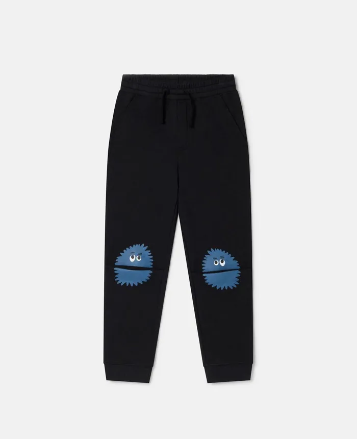 Stella McCartney Monster Knee Patch Joggers Black Kids Pants and Shorts