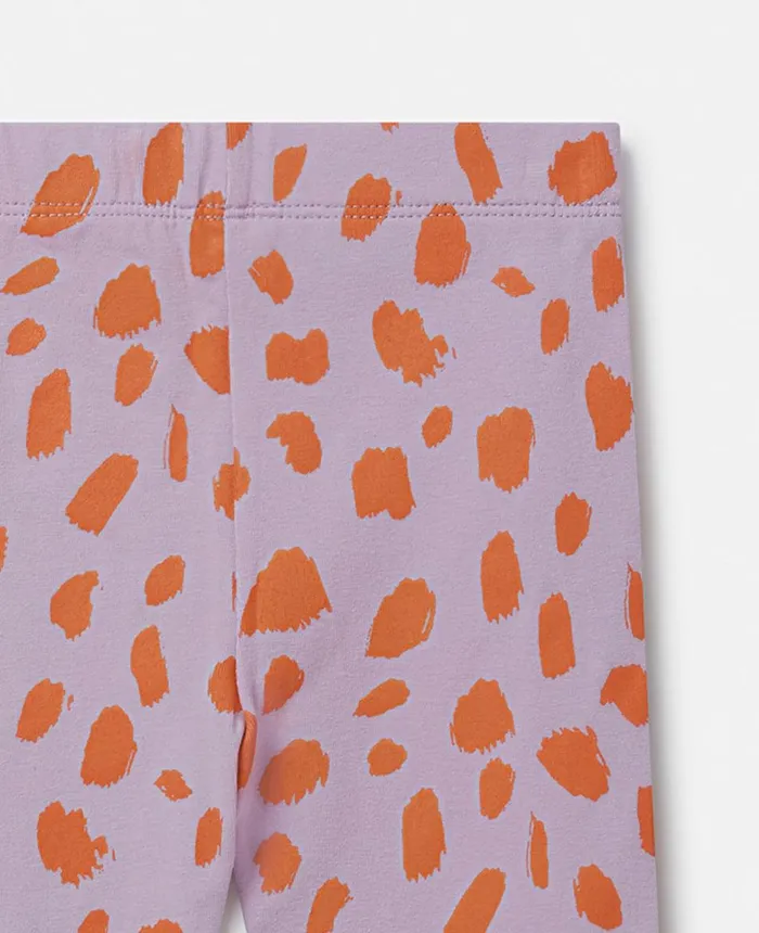 Stella McCartney Neon Leopard Print Leggings Pink Kids Pants and Shorts