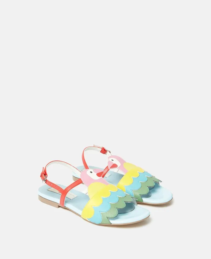 Stella McCartney Parrot Embroidery Sandals Multicolour Kids Shoes And Bags